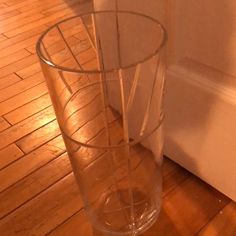 Crystal vase approximately 13.5” tall